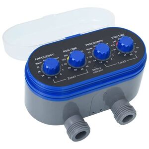 Imagine vidaXL Programator de irigații cu racord dublu, valve cu bilă