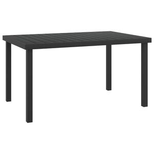 Imagine vidaXL Masă de grădină, negru, 140x90x74 cm, aluminiu și WPC