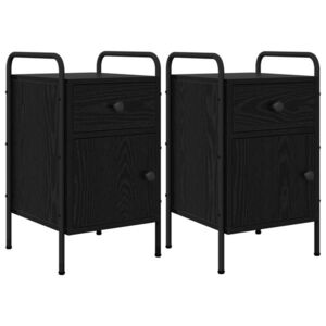 Imagine vidaXL Dulap de noapte 2 buc. Stejar Negru 35 x 36, 5 x 61 cm