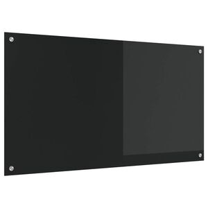 Imagine vidaXL Panou de bucătărie Negru 110 x 60 cm sticlă securizată