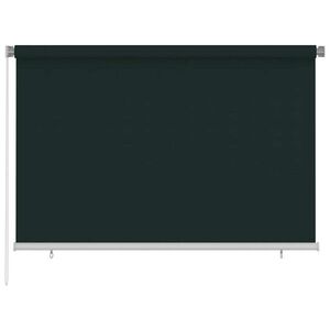 Imagine vidaXL Jaluzea tip rulou de exterior, 225 (l) x 140 (î) cm, verde închis, HDPE