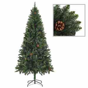 Imagine vidaXL Brad de Crăciun artificial cu conuri de pin, verde, 180 cm