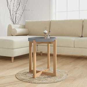 Imagine vidaXL Măsuță de cafea gri 41x41x48, 5 cm lemn prelucrat&lemn masiv pin