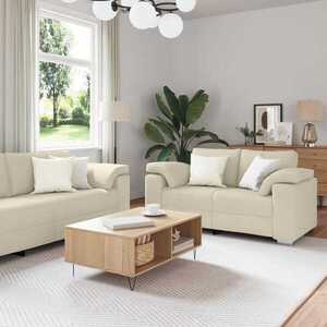 Imagine vidaXL Canapea 3 buc. Bej Material textil din in