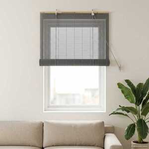 Imagine vidaXL Rulou textil Gri 60 x 160 cm Bambus