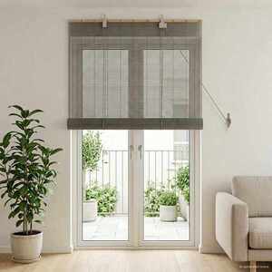Imagine vidaXL Rulou textil Gri 110 x 220 cm Bambus