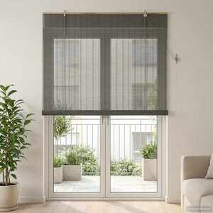 Imagine vidaXL Rulou textil Gri 150 x 220 cm Bambus