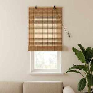 Imagine vidaXL Rulou textil Natură 50 x 160 cm Bambus
