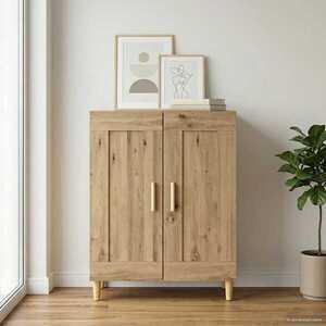 Imagine vidaXL Bufet Stejar Artizanal 69, 5 x 34 x 90 cm Lemn prelucrat
