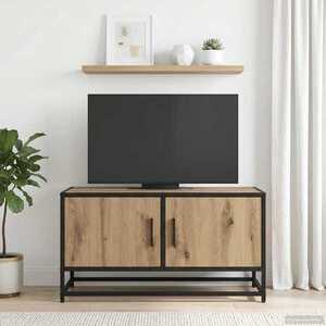 Imagine vidaXL Cabinet TV 80 x 34, 5 x 40 cm Stejar Artizanal Lemn prelucrat