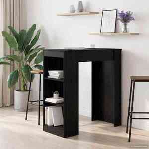 Imagine vidaXL Masă de bar 95 x 47 x 103, 5 cm Lemn prelucrat Stejar Negru