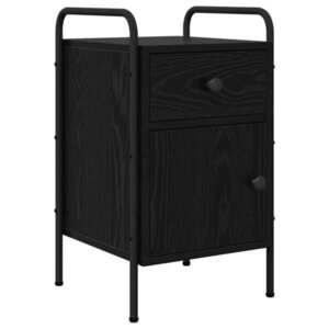 Imagine vidaXL Dulap de noapte Stejar Negru 35 x 36, 5 x 61 cm Lemn prelucrat