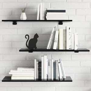 Imagine vidaXL Plăci bibliotecă, 8 buc. negru extralucios 80 x 30 x 1, 5 cm PAL
