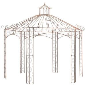 Imagine vidaXL Pavilion de grădină, maro antichizat, 4 m, fier
