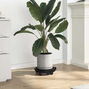 Imagine vidaXL Cărucioare de plante cu roți 3 buc. negru diametru 30 cm 170 kg