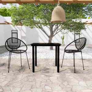 Imagine vidaXL Set de mobilier pentru grădină, 3 piese, negru