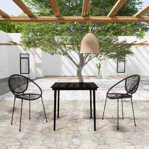Imagine vidaXL Set de mobilier pentru grădină, 3 piese, negru