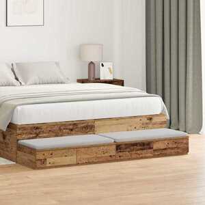 Imagine vidaXL Sertare pentru pat Lemn vechi 150 x 36, 5 x 16, 5 cm