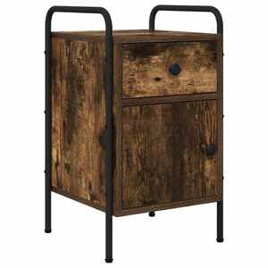 Imagine vidaXL Dulap de noapte Stejar fumuriu 35 x 36, 5 x 61 cm Lemn prelucrat