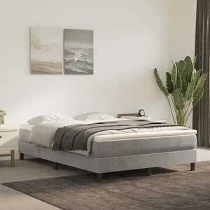 Imagine vidaXL Saltea cu arcuri buzunar fermitate medie gri deschis 137x190x20 cm catifea integral