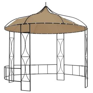 Imagine vidaXL Foișor, gri taupe, 300 x 290 cm, rotund