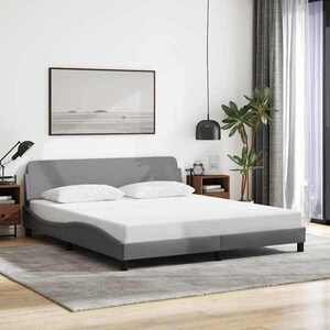 Imagine vidaXL Cadru de pat, Dover, gri deschis, 183x213 cm, textil