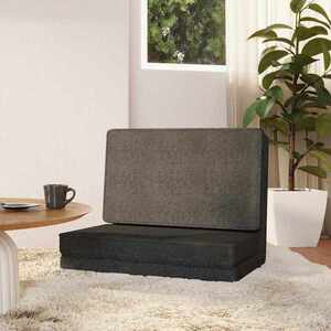 Imagine vidaXL Scaun pliabil de podea, gri închis, textil