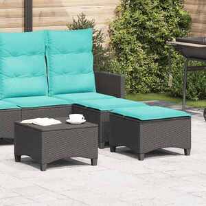 Imagine vidaXL Scaune de grădină cu perne 2 buc Negru 55x55x36 cm Poly Ratan