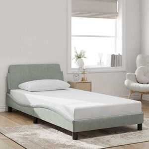 Imagine vidaXL Cadru de pat, Dover, gri deschis, 100x203 cm, catifea