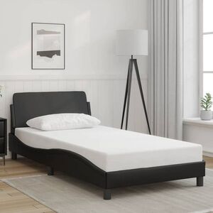 Imagine vidaXL Cadru de pat, Dover, negru, 100x190cm, piele ecologică