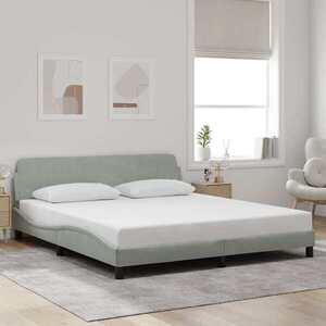 Imagine vidaXL Cadru de pat, Dover, gri deschis, 183x213 cm, catifea