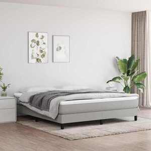 Imagine vidaXL Saltea cu arcuri buzunar, fermitate medie, gri deschis, 193x203x20 cm, textil, king