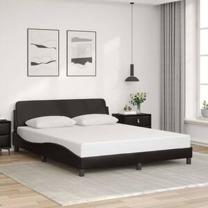 Imagine vidaXL Cadru de pat, Dover, negru, 152x203 cm, piele ecologică