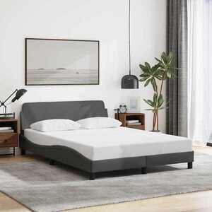 Imagine vidaXL Cadru de pat, Dover, gri închis, 137x190 cm, textil
