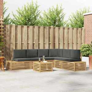 Imagine vidaXL 7 buc. Set de canapele de exterior Poliester Alb și antracit