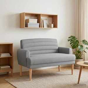 Imagine vidaXL Canapea cu capitonaj butonat Gri deschis 116 x 67 x 80 cm