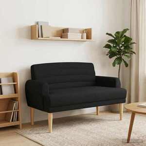 Imagine vidaXL Canapea cu capitonaj butonat Negru 116 x 67 x 80 cm Țesătură
