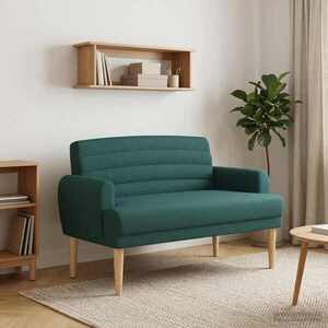 Imagine vidaXL Canapea cu capitonaj butonat Verde închis 116 x 67 x 80 cm