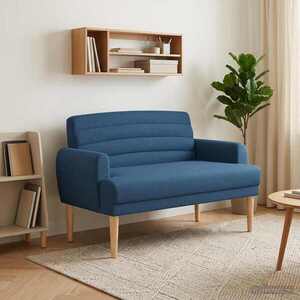Imagine vidaXL Canapea cu capitonaj butonat albastru 116 x 67 x 80 cm Țesătură