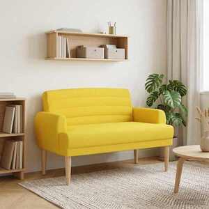 Imagine vidaXL Canapea cu capitonaj butonat Galben Deschis 116 x 67 x 80 cm