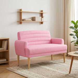 Imagine vidaXL Canapea cu capitonaj butonat Roz 116 x 67 x 80 cm Țesătură