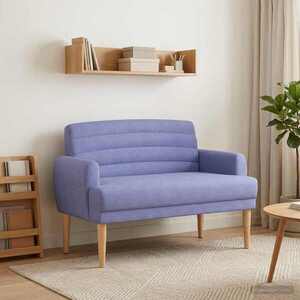 Imagine vidaXL Canapea cu capitonaj butonat Albastru Jeans 116 x 67 x 80 cm
