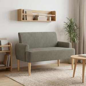 Imagine vidaXL Canapea cu capitonaj butonat Gri deschis 116 x 67 x 81 cm