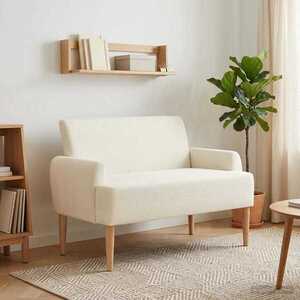 Imagine vidaXL Canapea cu capitonaj butonat Crem 116 x 67 x 81 cm