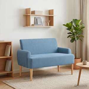 Imagine vidaXL Canapea cu capitonaj butonat albastru 116 x 67 x 81 cm