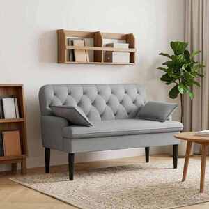 Imagine vidaXL Canapea cu capitonaj butonat Gri deschis 111 x 68 x 80 cm