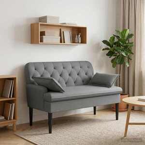 Imagine vidaXL Canapea cu capitonaj butonat Gri închis 111 x 68 x 80 cm