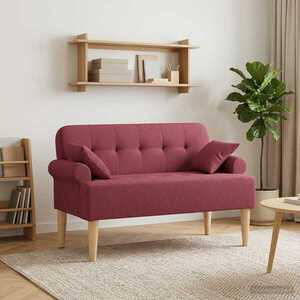 Imagine vidaXL Canapea cu capitonaj butonat Roșu Vin 120 x 65 x 79 cm Țesătură