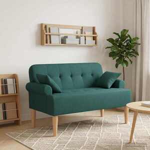 Imagine vidaXL Canapea cu capitonaj butonat Verde închis 120 x 65 x 79 cm