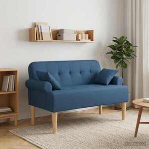 Imagine vidaXL Canapea cu capitonaj butonat albastru 120 x 65 x 79 cm Țesătură